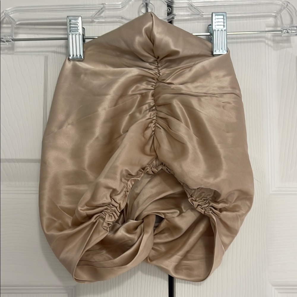 Champagne Blissy Silk hair Bonnet for night